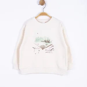 NK Kids Krem Kız Bebek Yelpaze Sweat