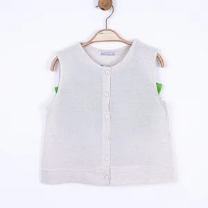 NK Kids Krem Yeşil Kız Çocuk Arkası Papatya Gömlek