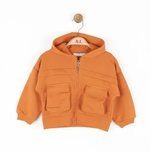 NK Kids Turuncu Kız Bebek Fulya Fermuarlı Yelek