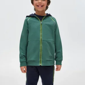 Nukutavake Yeşil Lacivert Erkek Çocuk Kapüşonlu Eşofman Takım