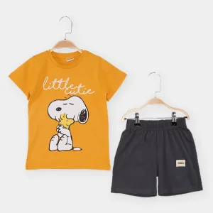 Peanuts Oranj Erkek Çocuk Snoopy 2li Takım