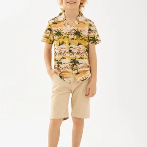 Silversun Bej Erkek Çocuk Keten Şort