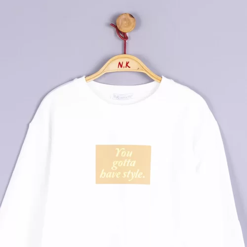 NK Kids Ekru Kız Çocuk Sweat