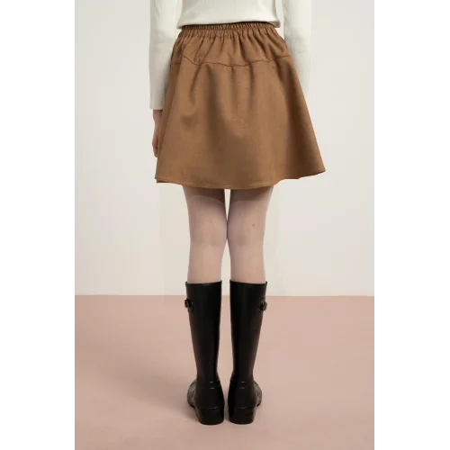 Loco Loco Kız Çocuk Süet Volanlı Etek