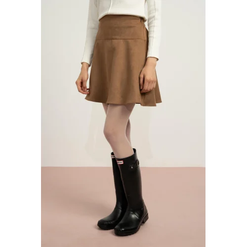 Loco Loco Kız Çocuk Süet Volanlı Etek