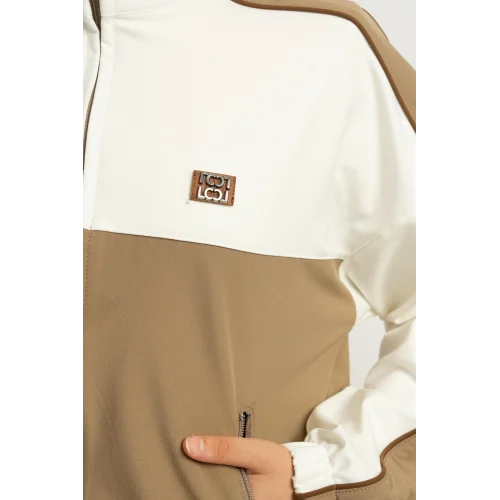 Loco Loco Kız Çocuk Camel-Ekru Eşofman Takımı