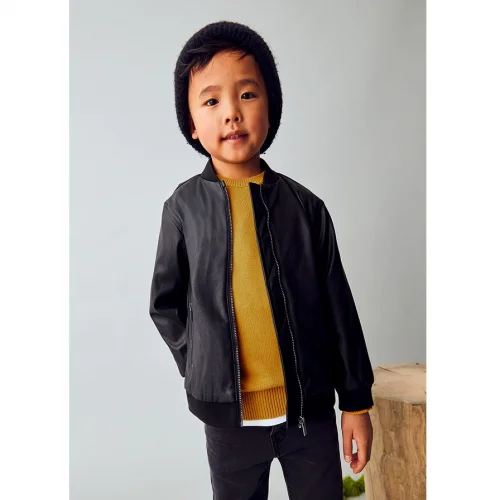 Mayoral Erkek Çocuk Siyah Deri Ceket