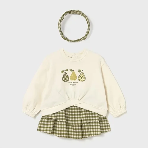 Mayoral Kız Bebek Bandanalı Etekli Üçlü Takım