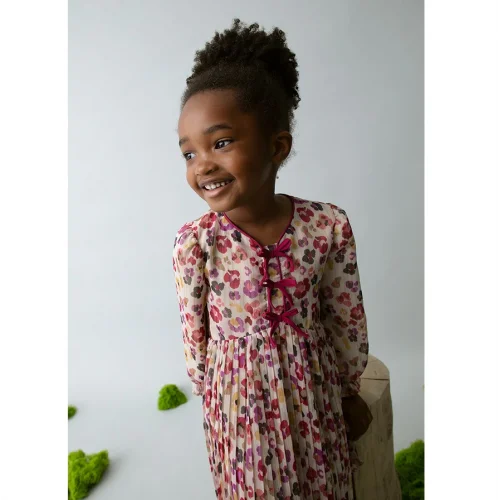 Mayoral Kız Çocuk Çiçekli Şifon Elbise