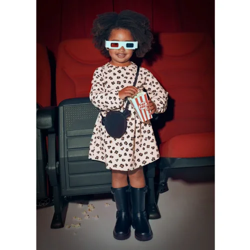 Mayoral Kız Çocuk Ekru Çantalı Penye Elbise