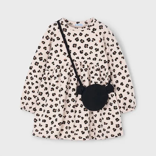 Mayoral Kız Çocuk Ekru Çantalı Penye Elbise