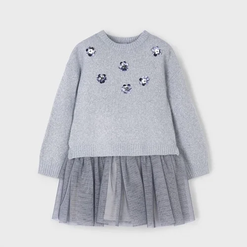 Mayoral Kız Çocuk Gri Sürpriz Elbise