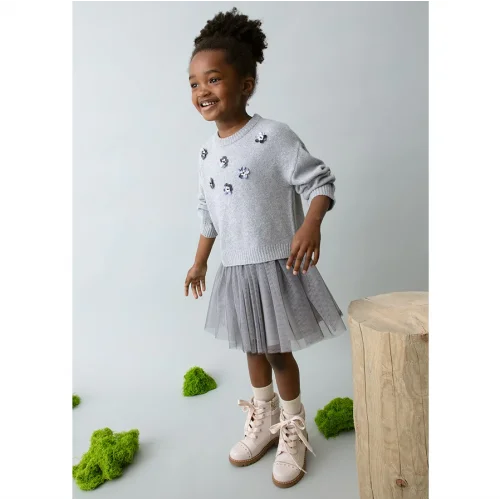 Mayoral Kız Çocuk Gri Sürpriz Elbise