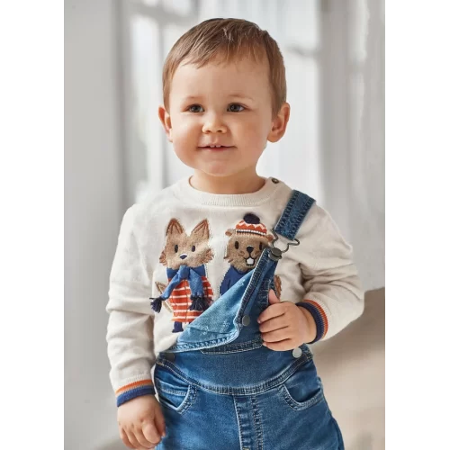 Mayoral Krem Erkek Bebek Triko Kazak