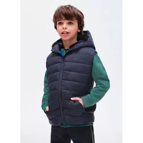 Mayoral Saks/Lacivert Erkek Çocuk Kapşonlu Çift Taraflı Yelek