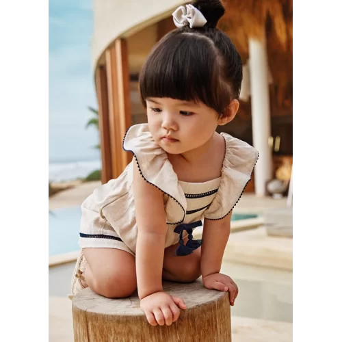 Mayoral Vizon Kız Bebek Keten Tulum