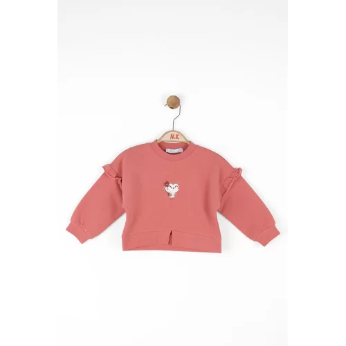 NK Kids Coral Kız Bebek Baykuş Sweat