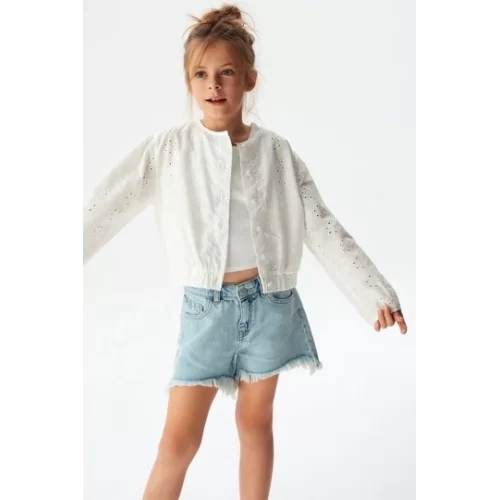 NK Kids Ekru Kız Çocuk Güpür Hırka