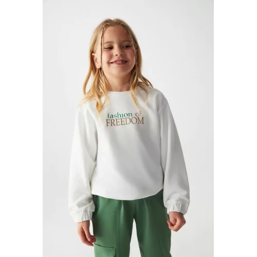 NK Kids Ekru Kız Çocuk Sweat
