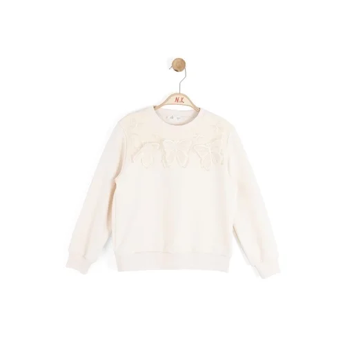 NK Kids Kız Çocuk Kelebek İşlemeli Sweat