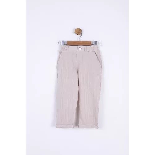 NK Kids Krem Erkek Bebek Çizgili Pantolon