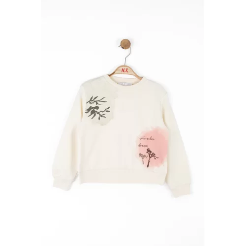 NK Kids Krem Kız Çocuk Batik Sweat