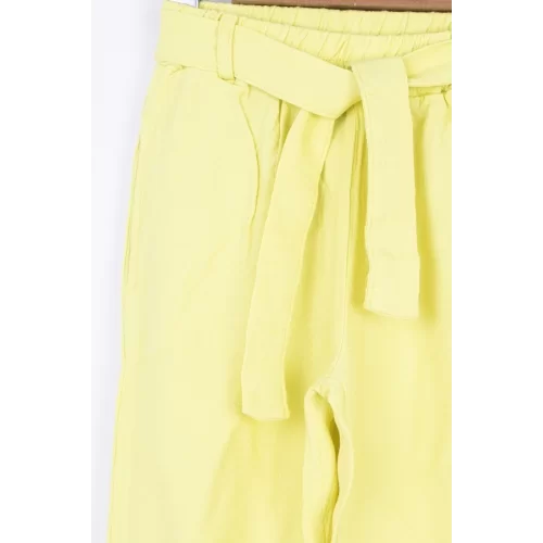 NK Kids Sarı Kız Bebek Jakarlı Pantolon