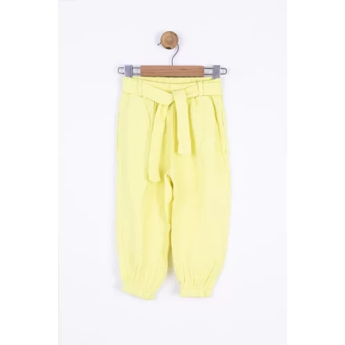 NK Kids Sarı Kız Bebek Jakarlı Pantolon