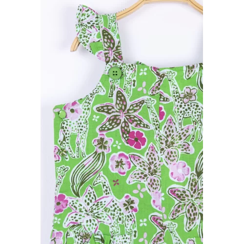 NK Kids Yeşil Kız Bebek Zürafa Tulum
