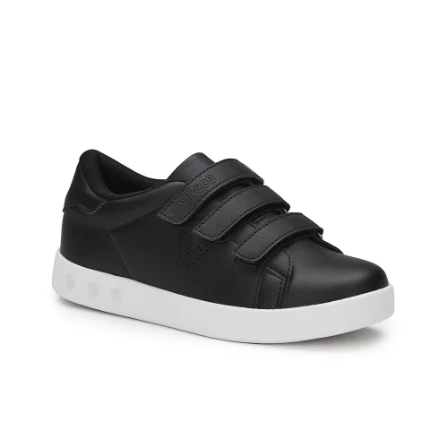 Vicco Oyo Işıklı Unisex Çocuk Siyah/Beyaz Sneaker