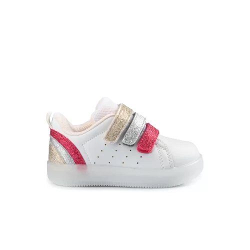 Vicco Sun Işıklı Kız Bebe Beyaz/Fuşya Sneaker