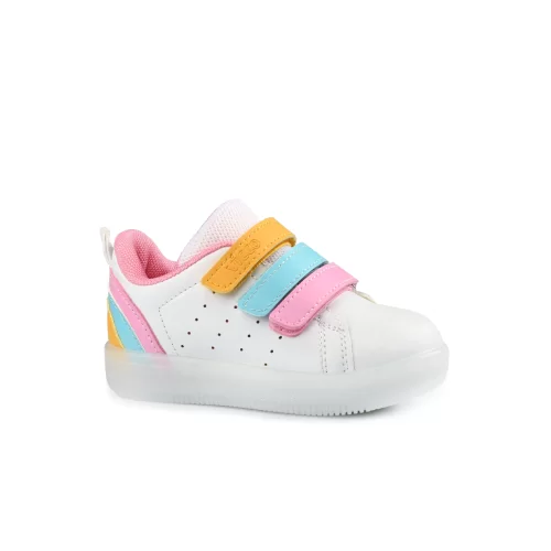 Vicco Sun Işıklı Kız Çocuk Beyaz/Pembe Sneaker