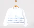NK Kids Beyaz Kız Çocuk Kazayağı Biyeli Sweat