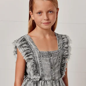 Mayoral Gri Kız Çocuk Fırfırlı Bluz