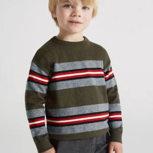 Mayoral Haki Erkek Çocuk Çizgili Triko Kazak