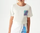 NK Kids Beyaz Mavi Kız Çocuk Minimal Etek