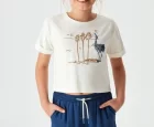 NK Kids Ekru Mavi Kız Çocuk Badi