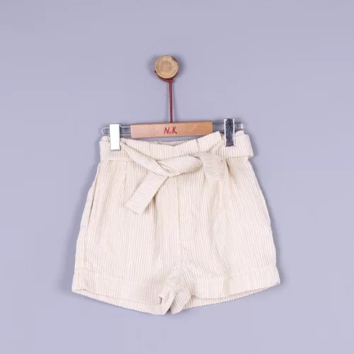 NK Kids Kız Çocuk Pileli Kadife Şort