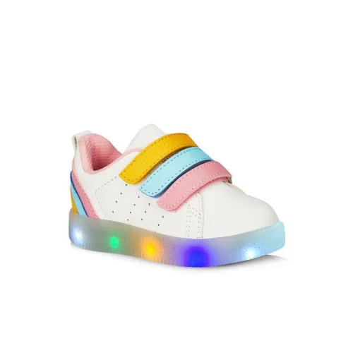 Vicco Sun Işıklı Kız Çocuk Beyaz/Pembe Sneaker