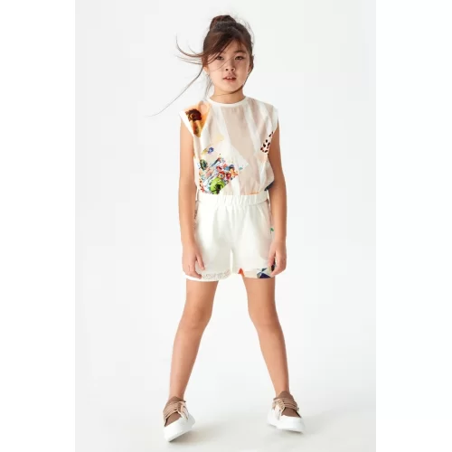 NK Kids Ekru Vizon Kız Çocuk Bluz
