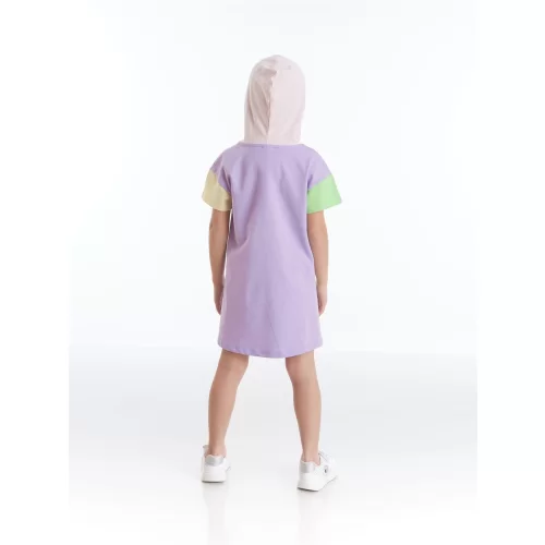 Panolino Lila Kız Çocuk Kapşonlu Elbise