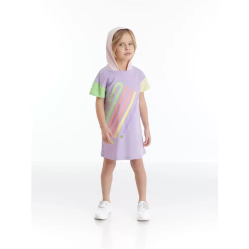 Panolino Lila Kız Çocuk Kapşonlu Elbise