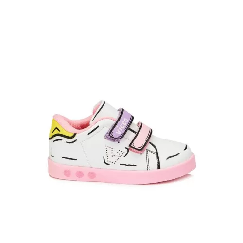 Vicco Picasso Işıklı Kız Bebe Beyaz/Pembe Sneaker