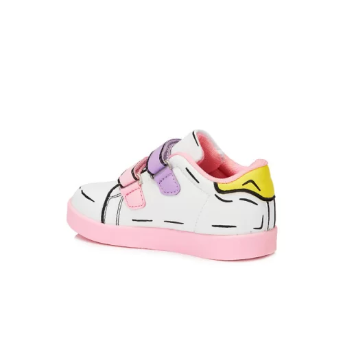 Vicco Picasso Işıklı Kız Bebe Beyaz/Pembe Sneaker