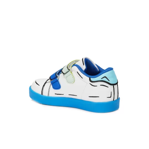 Vicco Picasso Işıklı Erkek Bebe Beyaz/Saks Mavi Sneaker