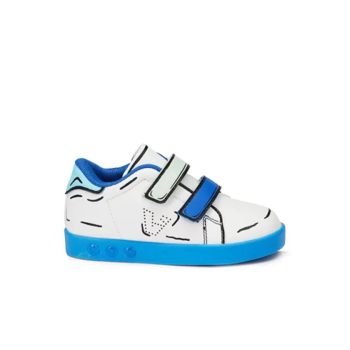 Vicco Picasso Işıklı Erkek Bebe Beyaz/Saks Mavi Sneaker