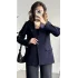 Kadın Lacivert Oversize Blazer Ceket Tek Düğmeli Klasik Ofis Ceketi Şık Günlük Kumaş Ceket