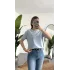 Kadn Bebe Mavisi Bisiklet Yaka Kısa Kollu Full Likralı Esnek Bluz Body