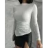 Beyaz Zr Model Asimetrik Kesim Drapeli Büzgülü Candy Body Bluz