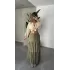 Haki Keten Basic Pileli Yazlık Uzun Etek